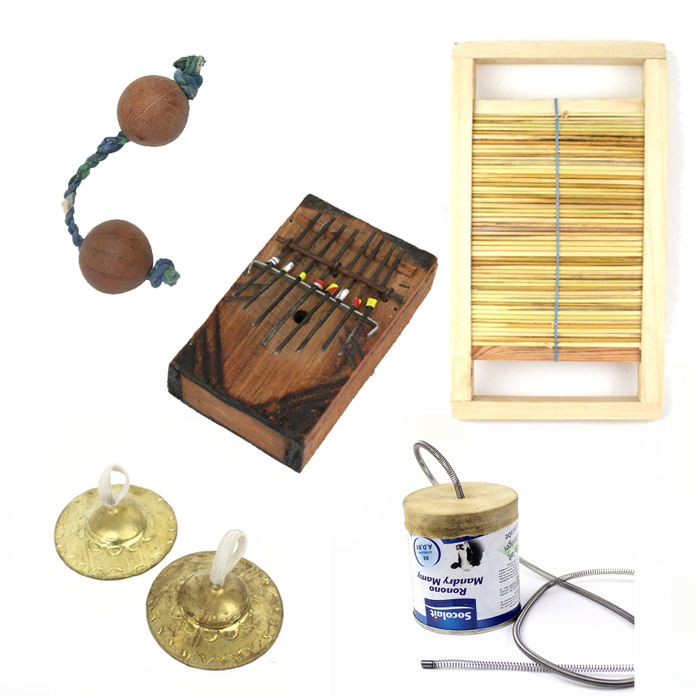 【アフリカ楽器スターターズセット】癒し系+読み聞かせ◎カリンバ5点セット　08