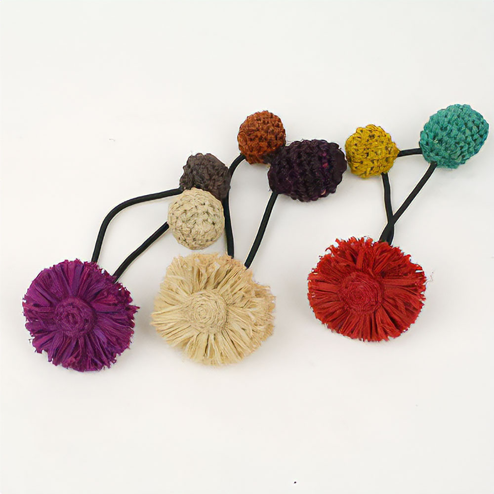 ラフィア髪留めゴム プチフルフルx球2つ  アソート