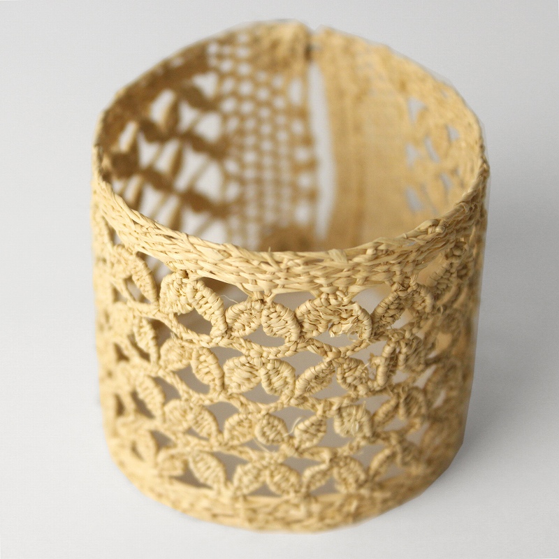 ラフィアブレスレット 葉レース