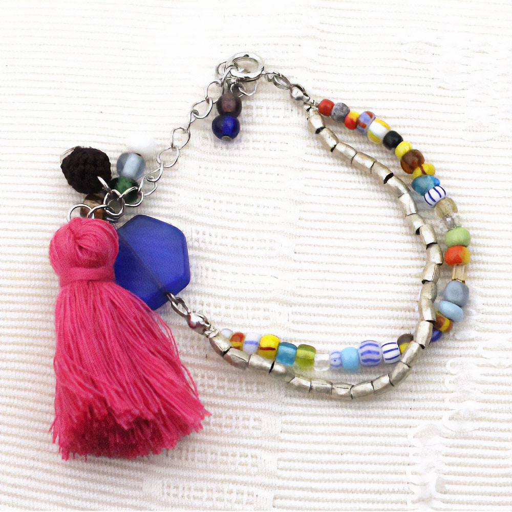 クリスマスブレスレット　ピンク