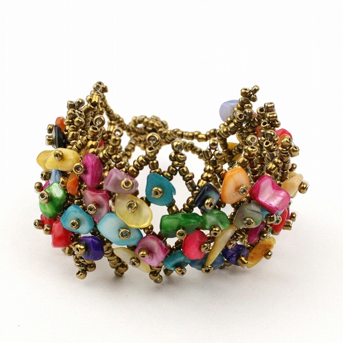 石ビーズブレスレット マルチ