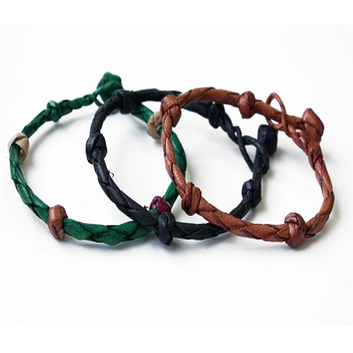 革ブレスレット マルチカラーボール付