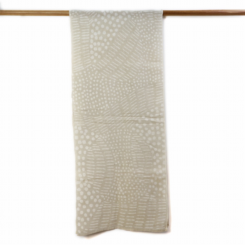 手織り薄布ショール・ランナー 草木染め フリンジなし