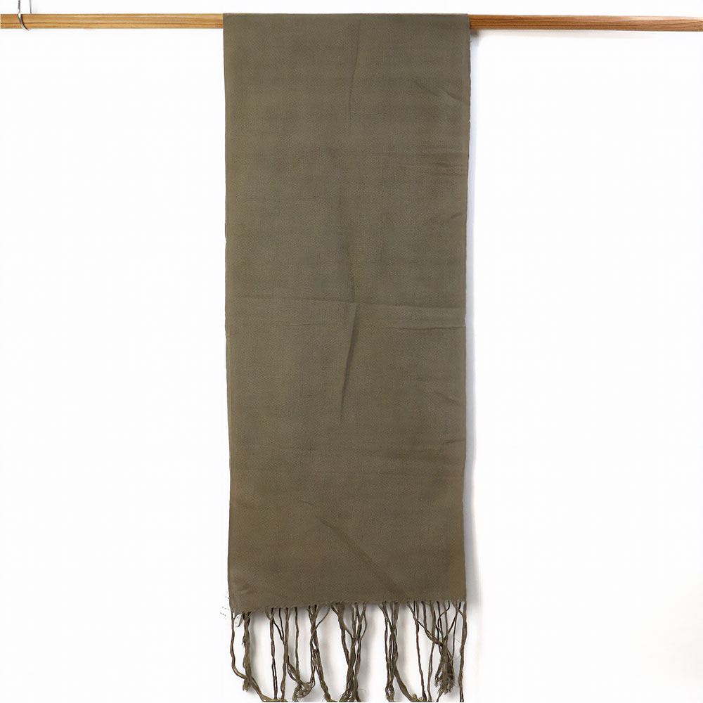 泥染草木染手織り薄布ショール・ランナー 一点物 034