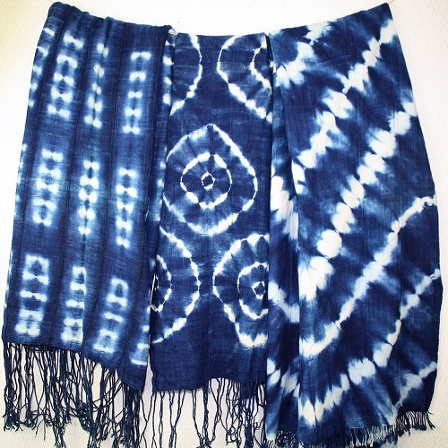 藍染ショール 絞