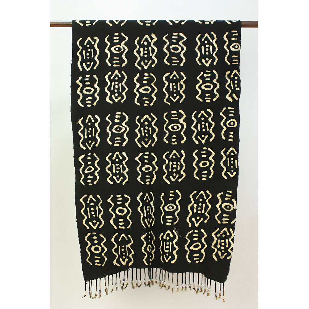 泥染ショールビ-ズ付-103