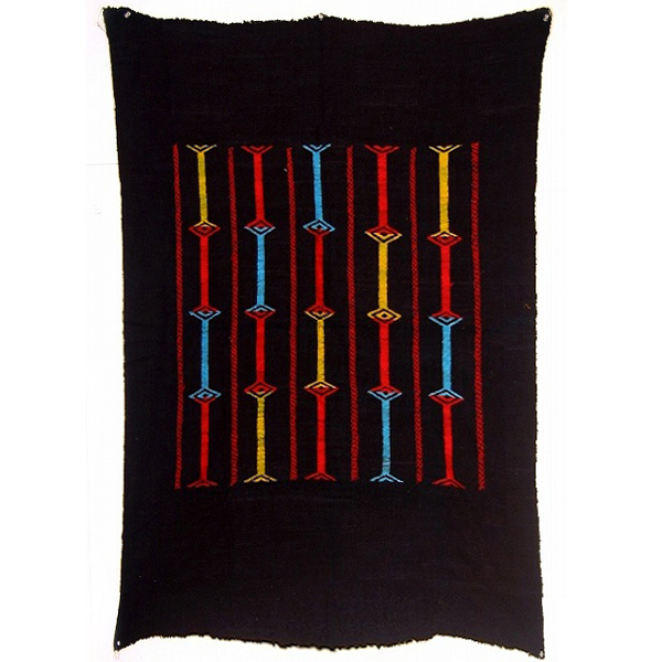 藍染布　刺しゅう付