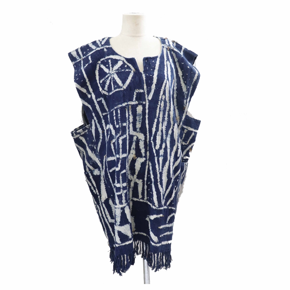 NDOP藍染布かぶりベスト