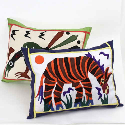 ベナンアップリケクッションカバー　小