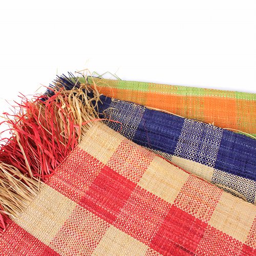 ラフィア生地ラバン柄 65x180