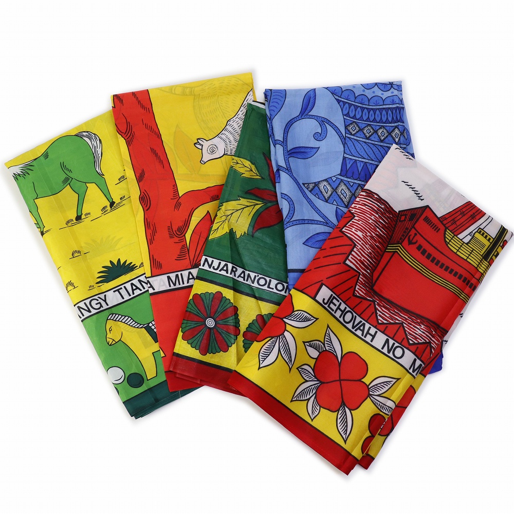 マダガスカルプリント腰巻布(ランバワーニ)