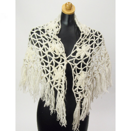 【SALE】KENANAウール　クロシェお花ショール@3800→3000