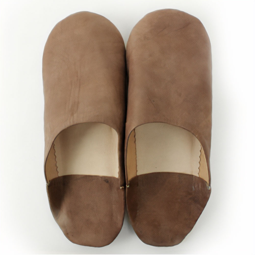 バブーシュ無地 S12薄茶 39/43