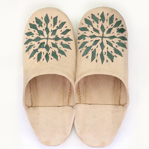 バブーシュ刺繍 S19生成x905モス