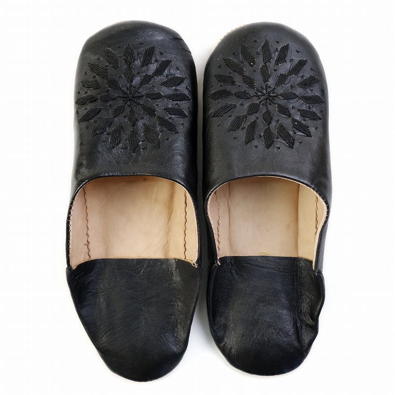 バブーシュ刺繍 S1黒x999黒