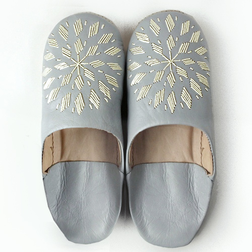 バブーシュ刺繍 F5ゆきぐもx000白