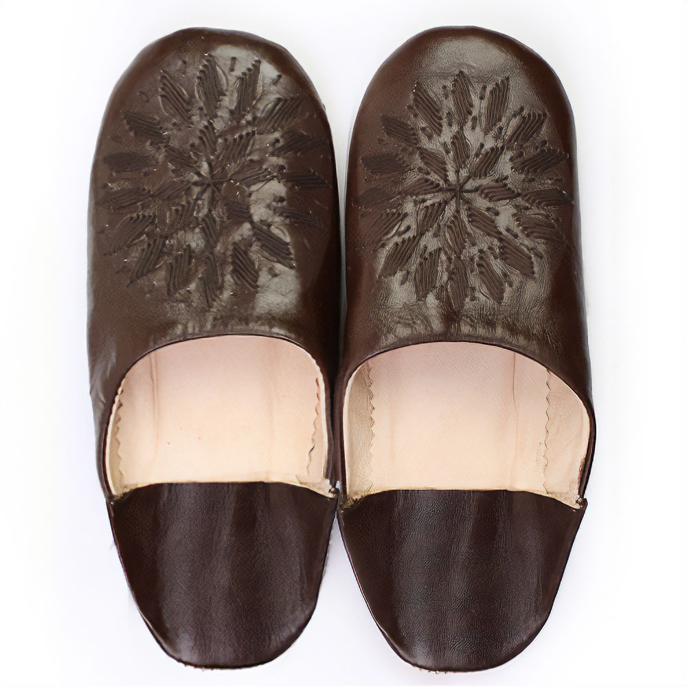 バブーシュ刺繍 S7焦げ茶x404焦げ茶