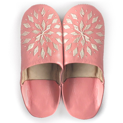 バブーシュ刺繍 S26サーモンx102ベージュ