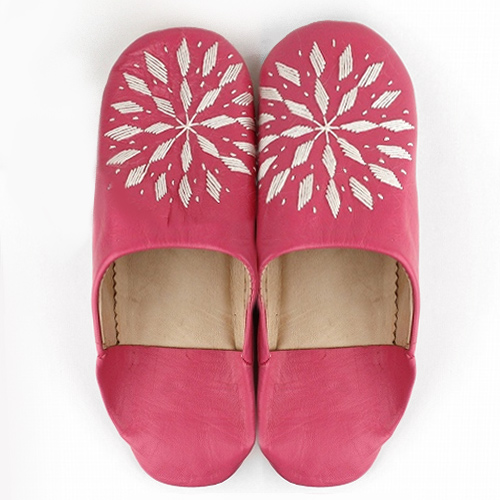 バブーシュ刺繍 S15紅赤x000白