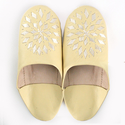 バブーシュ刺繍 S20クリームx000白