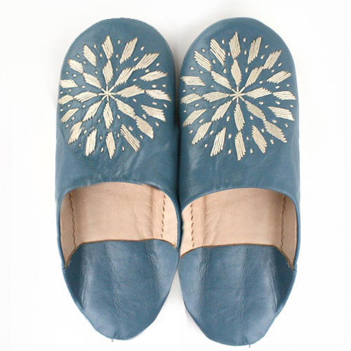 バブーシュ刺繍 F9あおぞらx101ベージュ