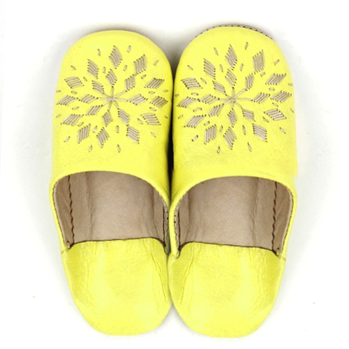 バブーシュ刺繍 子供用 S11レモンx102ベージュ