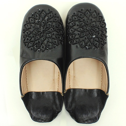 バブーシュ ビーズスパンコール S1黒x黒x黒