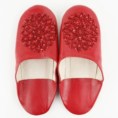 バブーシュ ビーズスパンコール S6赤x赤x赤