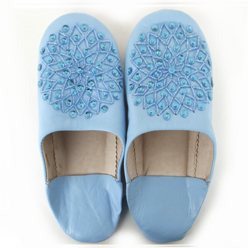 バブーシュ ビーズスパンコール S3水色x水色x水色