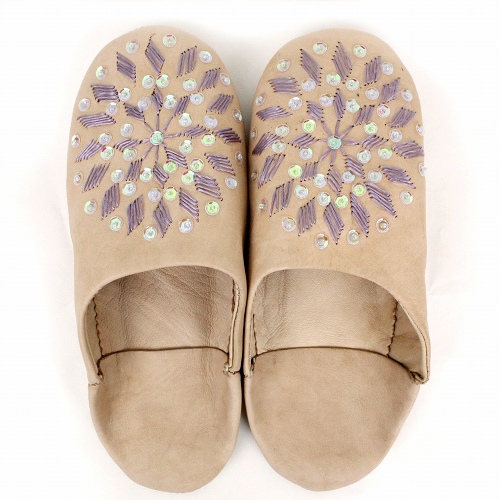 刺繍スパンコール S19生成xラベンダーxオーロラ