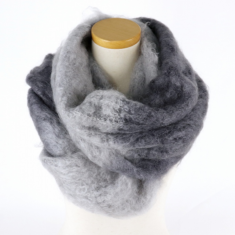 【SALE】ベビーモBABYMO キッドモヘアスヌード MIX 35x80 黒xスモーク @16500→13000円