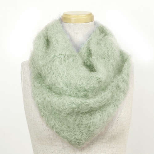 【SALE】ラスコレックスキッドモヘアスヌード 細 単色 セージ @10000→8000円