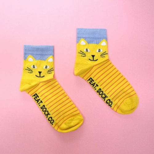 靴下 LADIES 22.5-25.5CM ネコ @1600→1280円