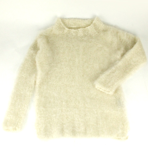 【SALE】ラモヘアカールネック長袖セーター スリット有 エクリュ  @28000→22000円