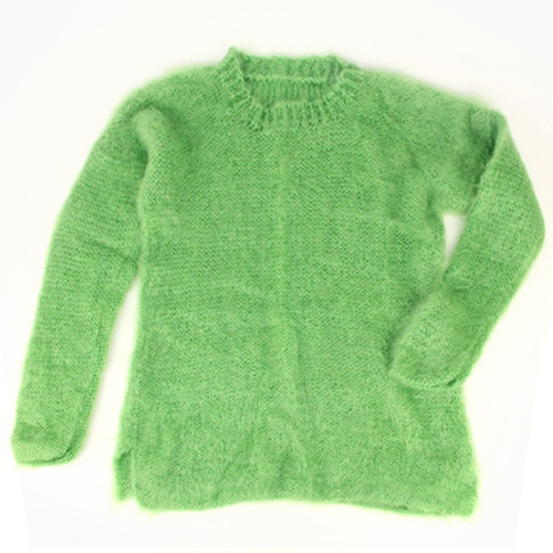 【SALE】 ラモヘア長袖セーター 黄緑 @28000→22000円