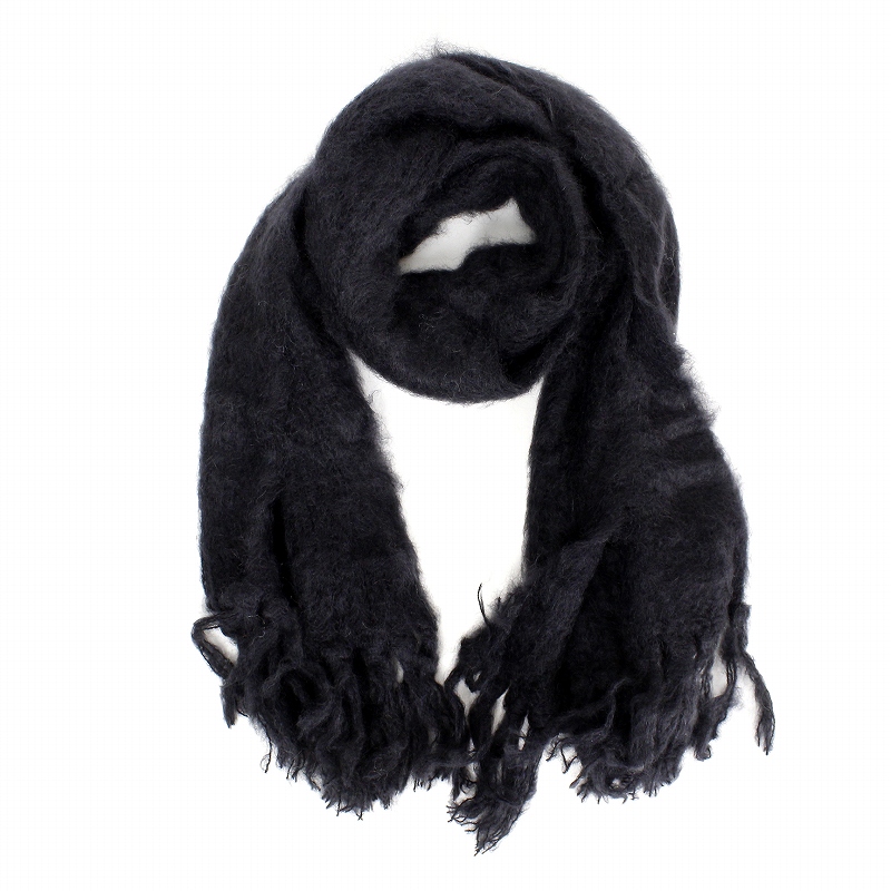 【SALE】モヘアストール 35x160 ブラック ラモヘア @24000→16800