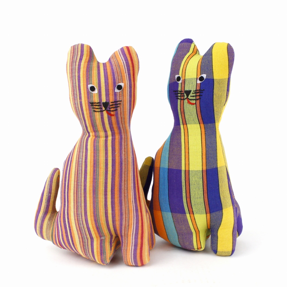 伝統布動物 ネコ 大