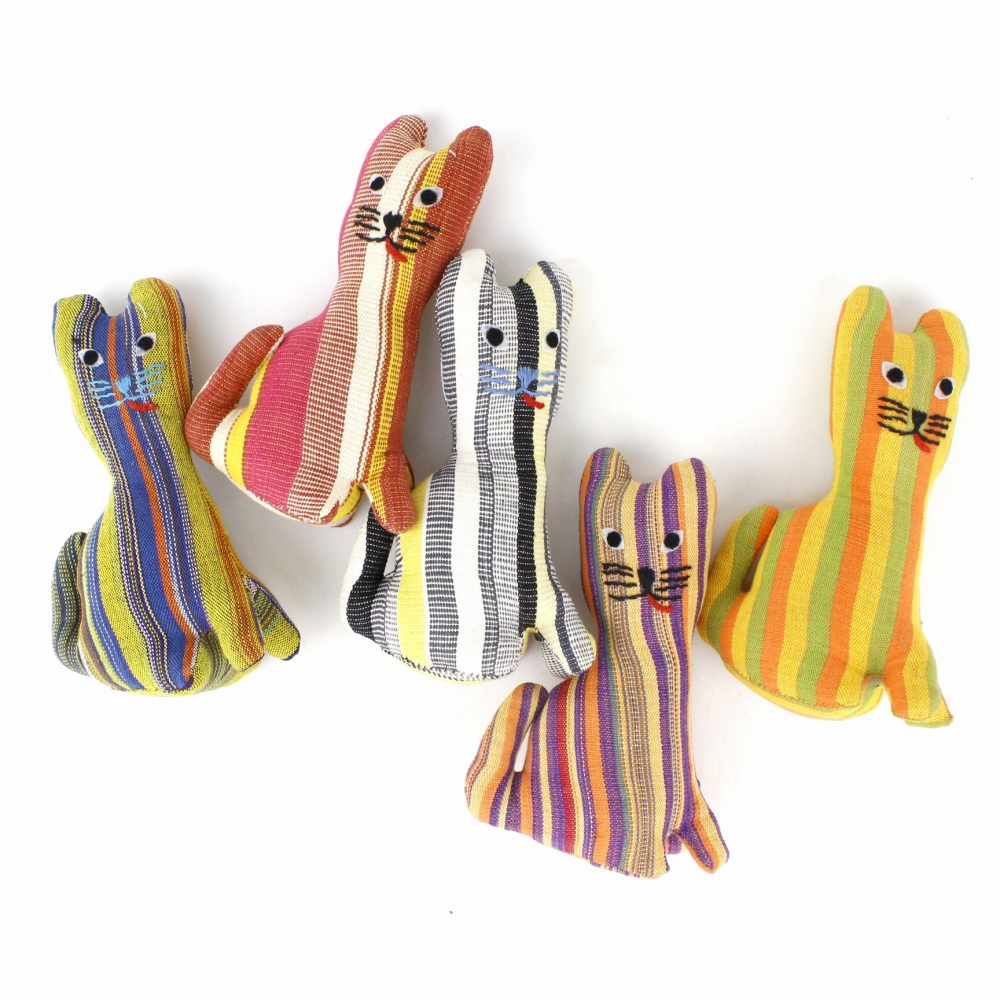 伝統布動物 ネコ 小