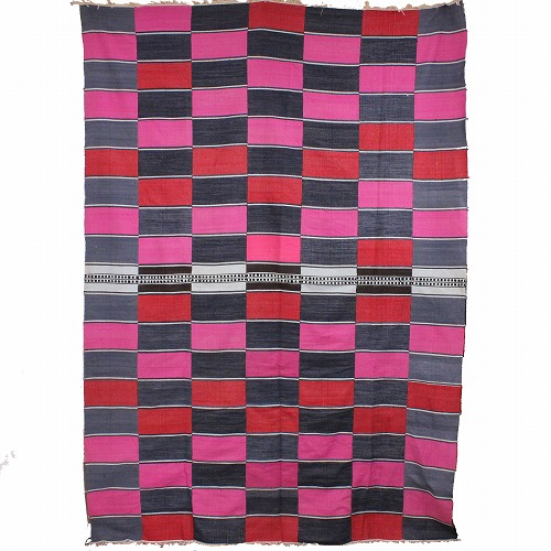 ブルキナファソのコットン薄布ラグ/カバー 175x245 (cm)