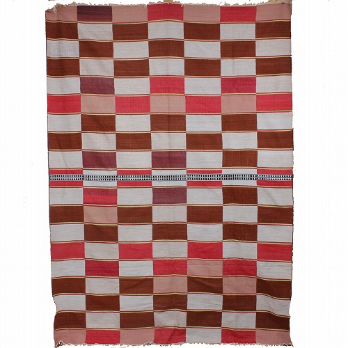 ブルキナファソのコットン薄布ラグ/カバー 175x245 (cm)