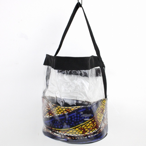 ビニール丸底筒バッグ 下パーニュ 1ハンドル 柄アソート