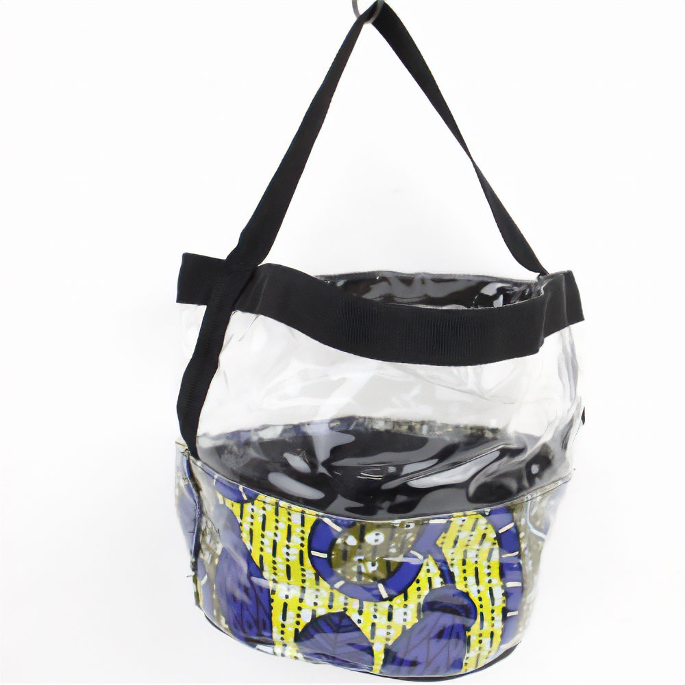 ビニール丸底筒バッグ 下パーニュ 1ハンドル 柄アソート