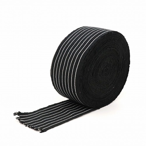 ガーナ伝統帯布 1m 黒 白ストライプ