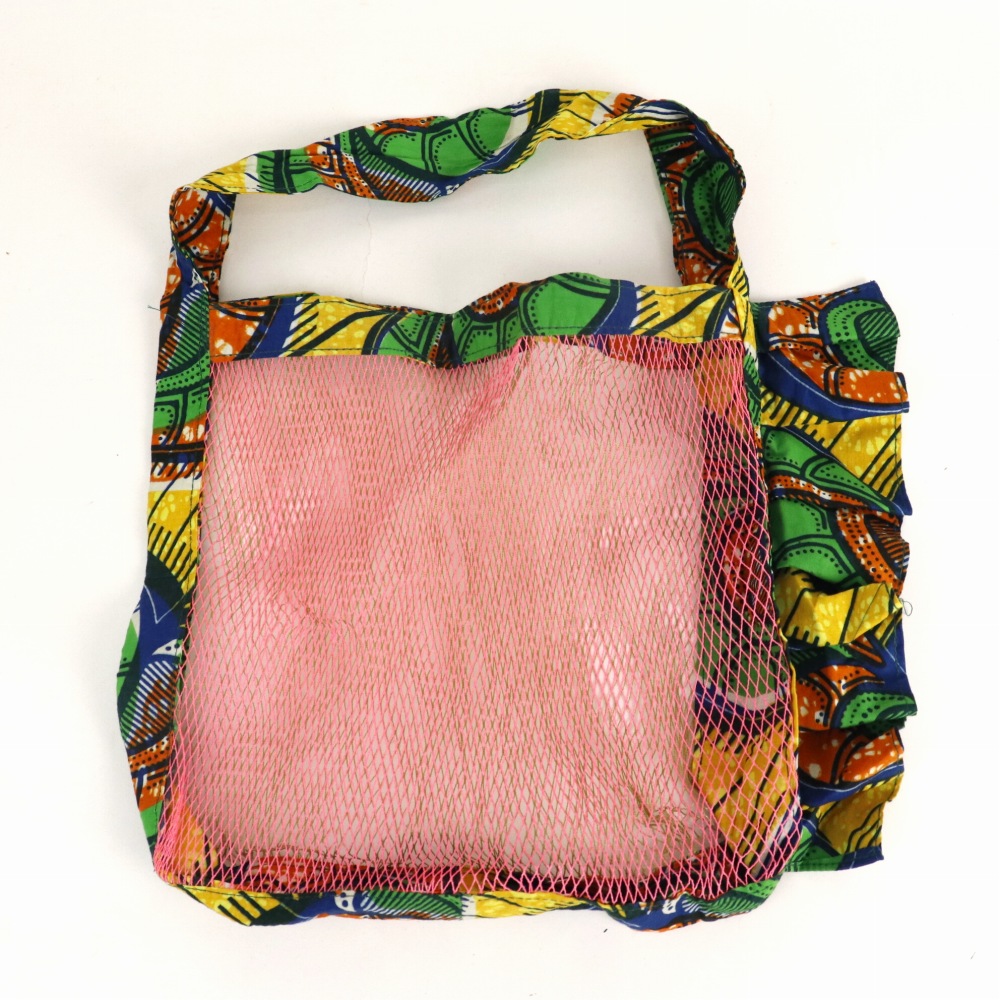 パーニュメッシュバッグ 片ギャザー オリーブピンク 22SS一点 @3000→2400