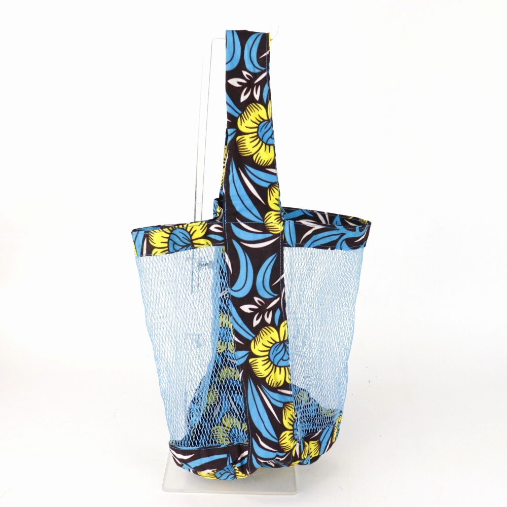 メッシュバッグ ぐるりパーニュハンドル 丸底 ターコイズ 23SS一点物 @4500→3600円