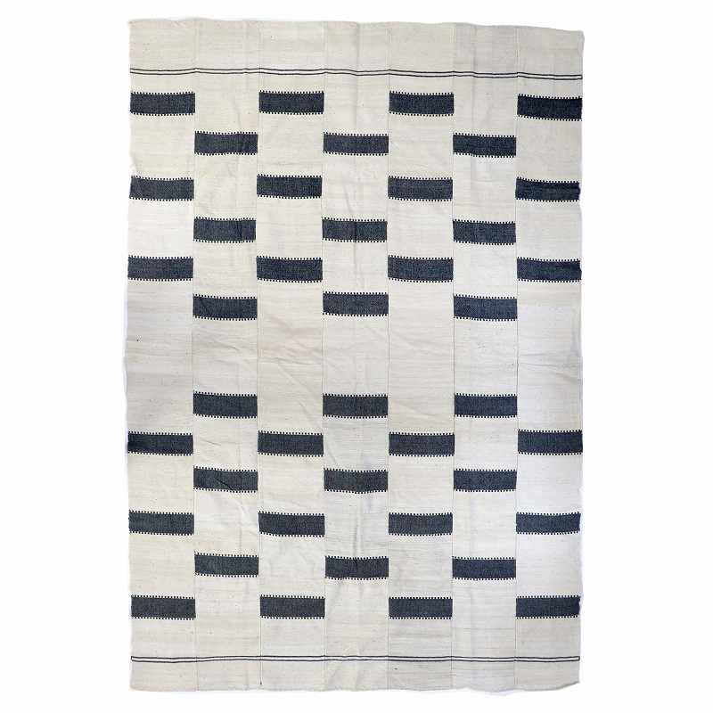 ブルキナ伝統ベッドカバー 白