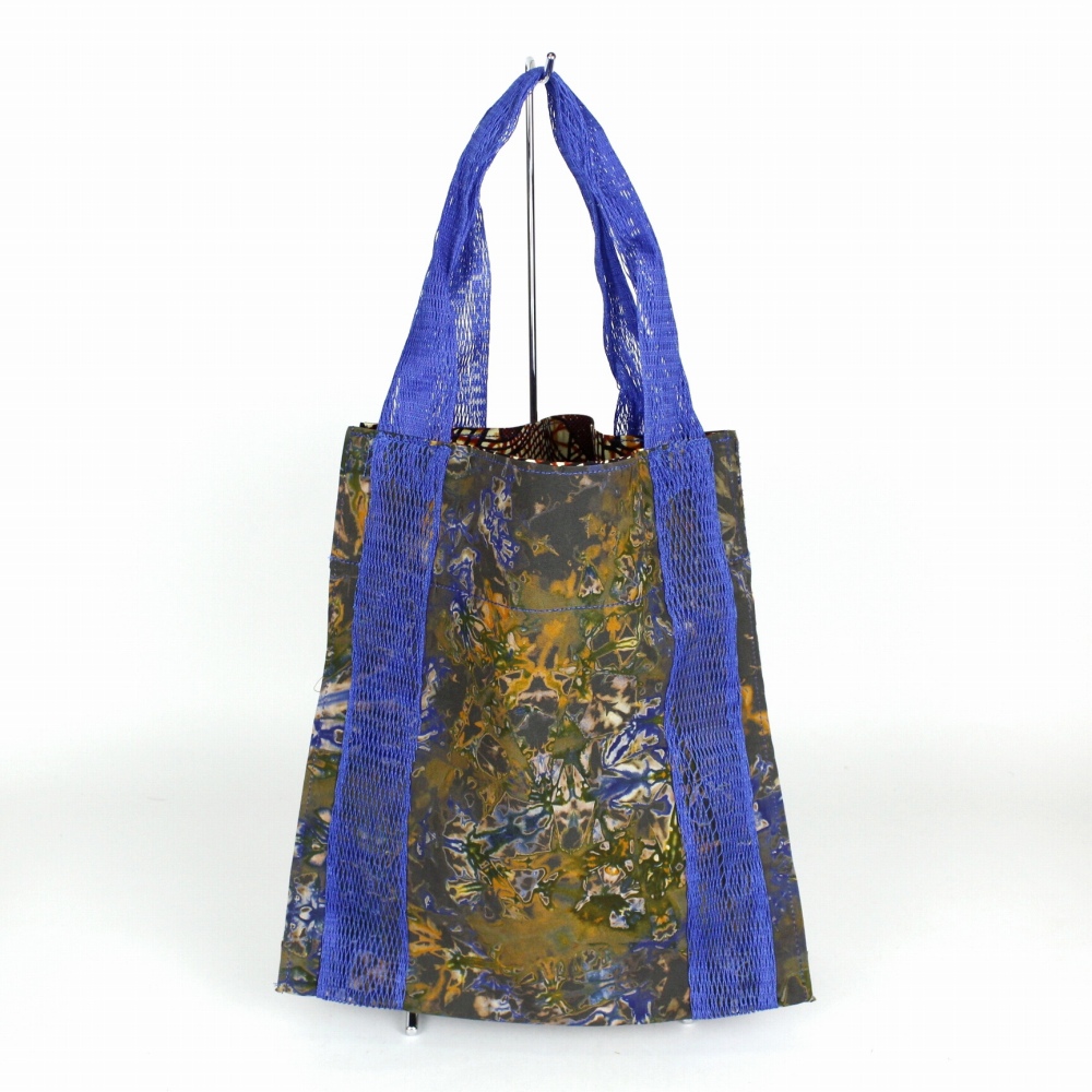 メッシュハンドルぐるり トートバッグ ココデゥンダ 青 24SS一点物 @6200→4960