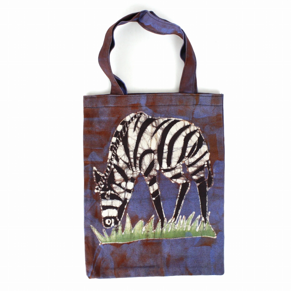 ブルキナバティックトートバッグ ゼブラ 紫 24SS一点物 @4800→3840