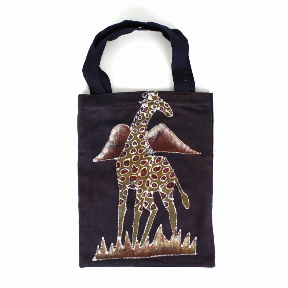 ブルキナバティックトートバッグ キリン 黒 24SS一点物 @4800→3840