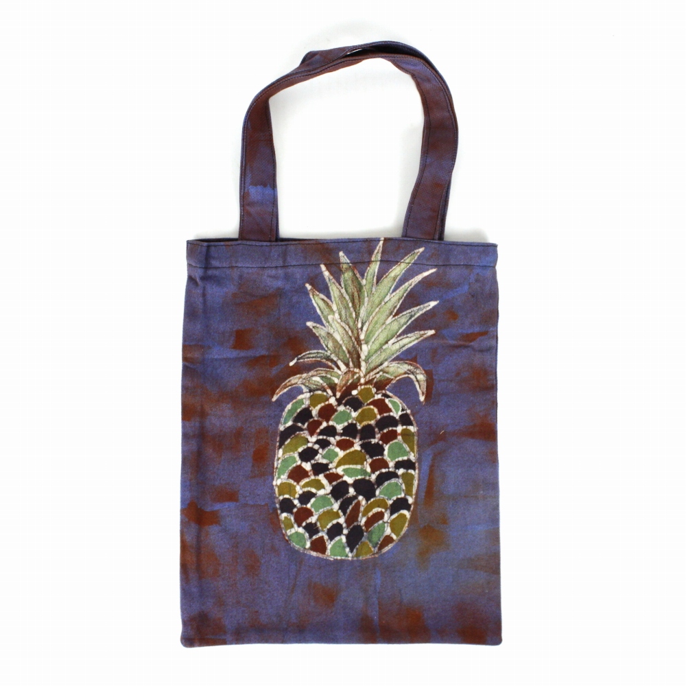ブルキナバティックトートバッグ パイナップル 紫 24SS一点物 @4800→3840